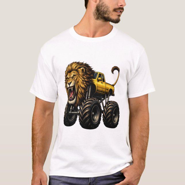 Löwe Off Road Monster Truck T-Shirt (Vorderseite)