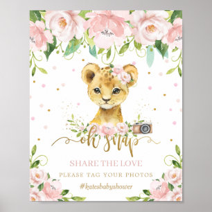 Löwe Pink Florales Tag Foto Oh Snap Teile die Lieb Poster