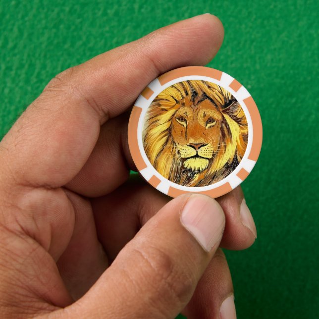 Löwe Pokerchips (Hand)
