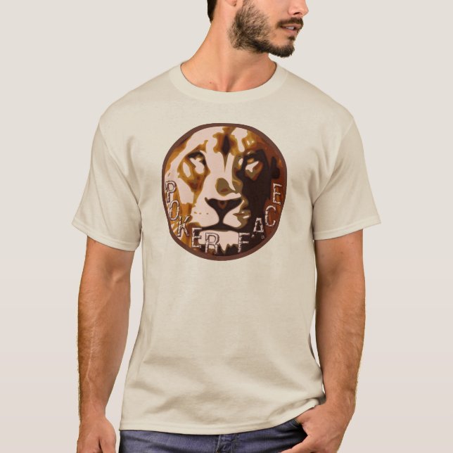 Löwe Pokerface Logo T-Shirt (Vorderseite)