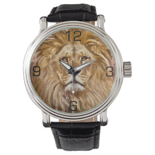Löwe-Porträt-Kunst-Malerei Armbanduhr