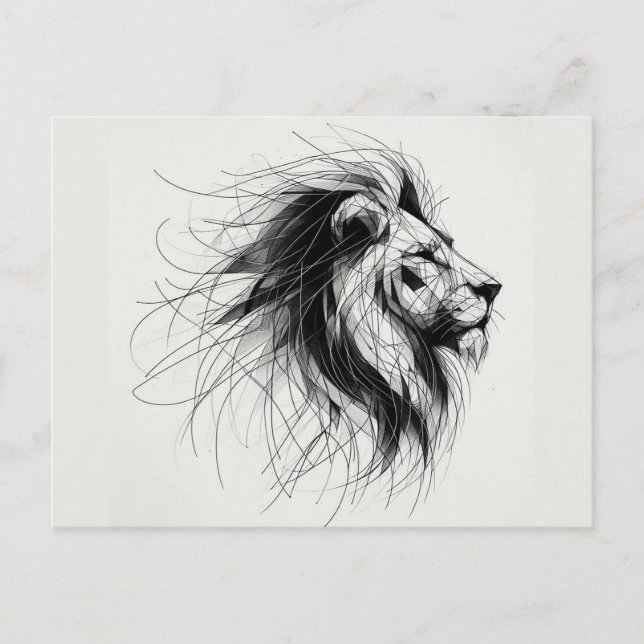 Löwe Postkarte (Vorderseite)