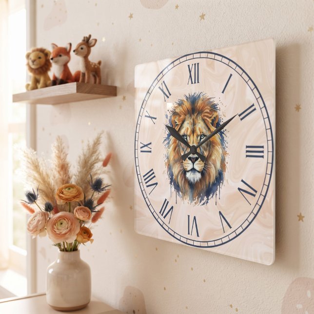 Löwe Quadratische Wanduhr (Von Creator hochgeladen)