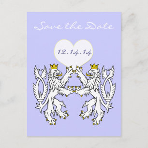 Löwe Rampant Mittelalterliche Renaissance-Hochzeit Ankündigungspostkarte