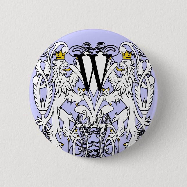 Löwe Rampant Renaissance-Hochzeit Button (Vorderseite)