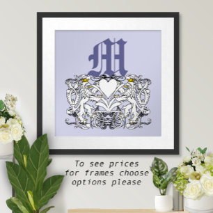 Löwe Rampant Renaissance-Hochzeit Poster