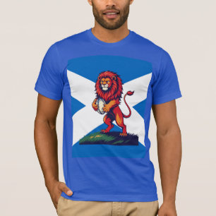 Löwe Rampant vor dem Saltire T-Shirt