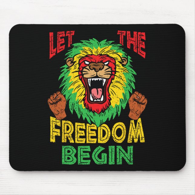 Löwe Rasta Freiheit Juneteenth Schwarze Geschichte Mousepad (Vorne)