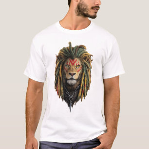 Löwe Rasta Style T-Shirt – Reggae inspiriertes Des