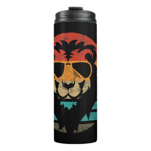Löwe Retro-Stil Vintage Thermosbecher