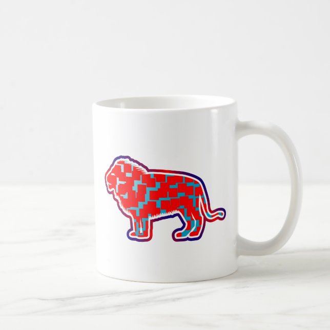 Löwe (rotes Muster) Tasse (Rechts)