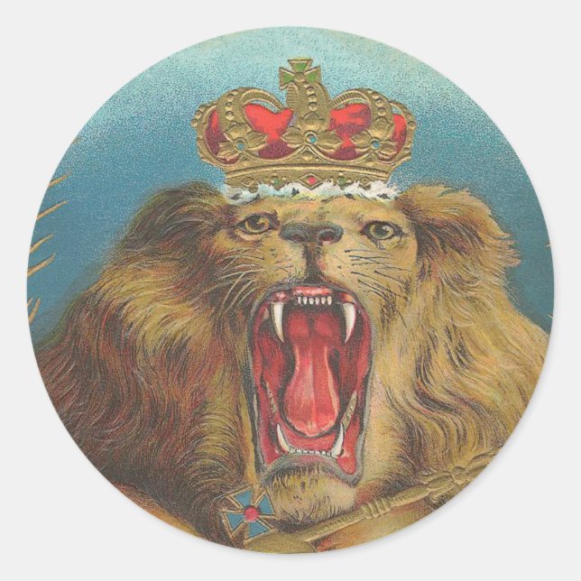 Löwe Runder Aufkleber (Vorderseite)