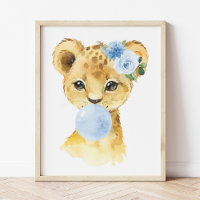 Löwe, Safari, Blauer Kaugummi, Junge Kinderzimmer