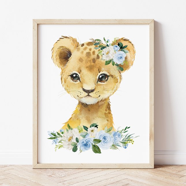 Löwe, Safari, Dschungel, Blüten, Junge Kinderzimme Fotodruck (Von Creator hochgeladen)