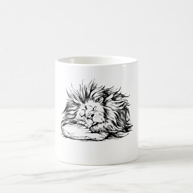 Löwe-Schlafen Kaffeetasse (Mittel)