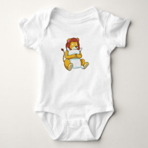 Löwe schlafend mit Kissen Baby Strampler