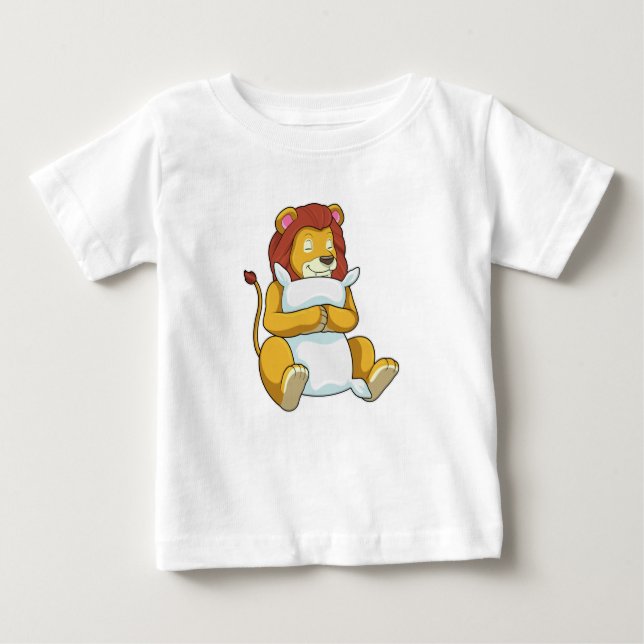 Löwe schlafend mit Kissen Baby T-shirt (Vorderseite)