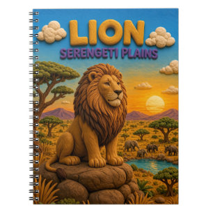 Löwe Serengeti-Ebenen Modern KlayKoo Notizblock
