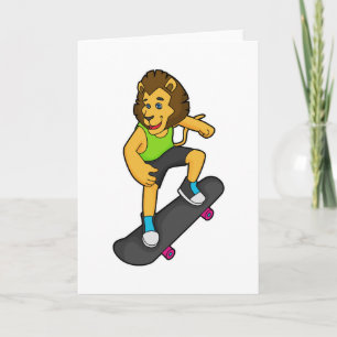 Löwe Skater Skateboard Karte