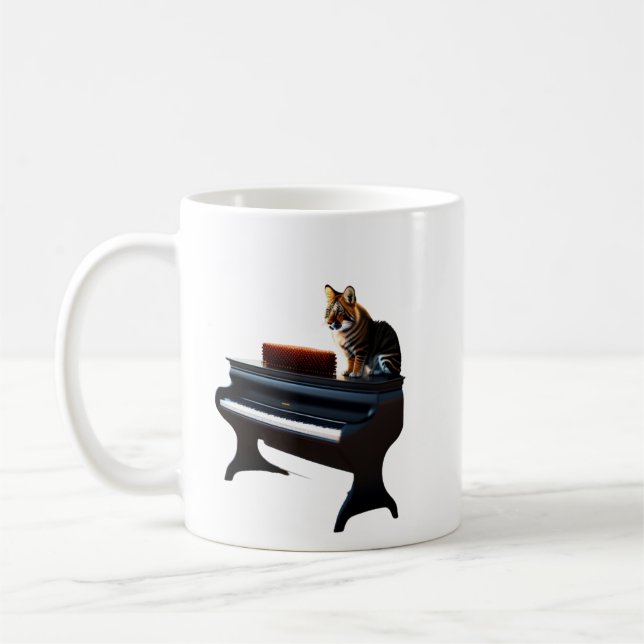 Löwe spielt Klavierkaffee-Tasse Kaffeetasse (Links)