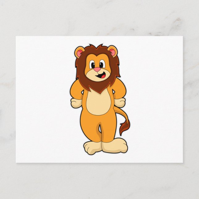 Löwe stehend postkarte (Vorderseite)