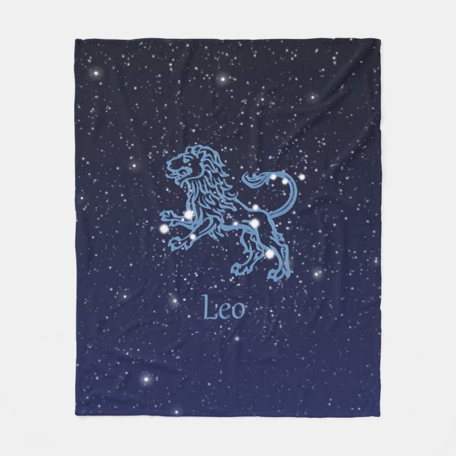 Löwe-Sternbild und Sternzeichen mit Sternen Fleecedecke (Vorderseite)
