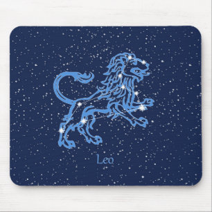Löwe-Sternbild und Sternzeichen mit Sternen Mousepad