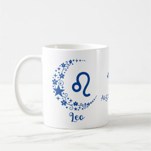 Löwe Sternzeichen Astrologie Geburtstag Blau Weiß Kaffeetasse
