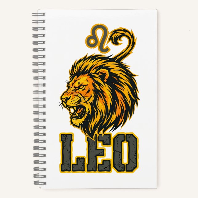 Löwe-Sternzeichen goldene Krone Vanguard Notizbuch (Vorderseite)