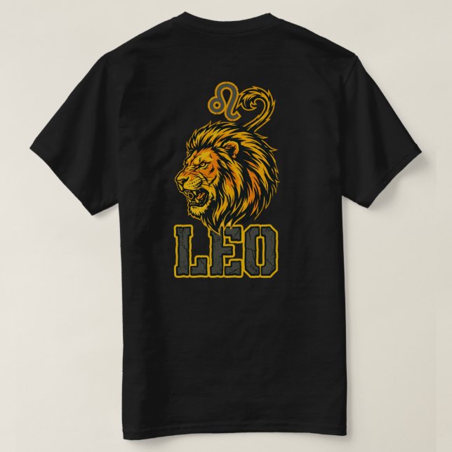 Löwe-Sternzeichen Goldene Krone Vorhut T-Shirt (Design Rückseite)
