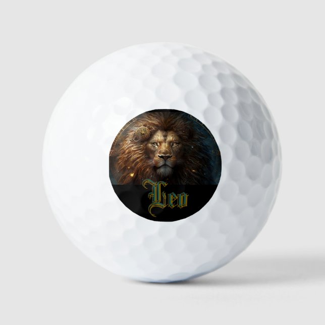 Löwe-Sternzeichen Golfball (Vorderseite)