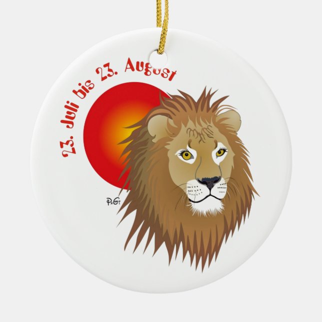 Löwe - Sternzeichen Keramik Ornament (Vorne)