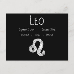 Löwe Sternzeichen Löwe Feuer Astrologie Geburtstag Postkarte