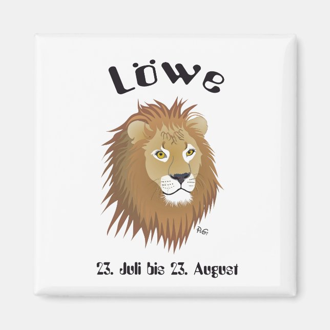 Löwe-Sternzeichen Magnet (Vorne)