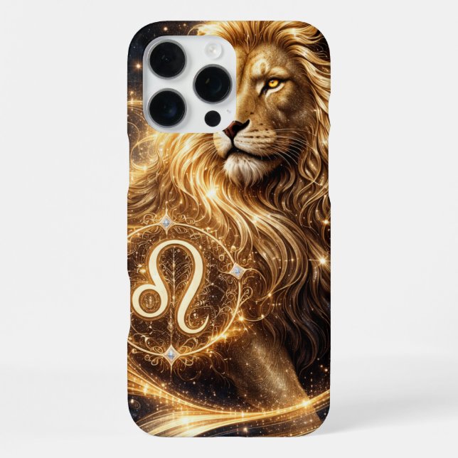 Löwe-Sternzeichen mit goldener Majestät iPhone Hülle (Rückseite)