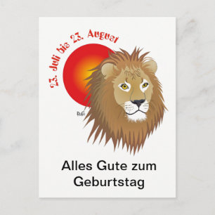 Löwe Sternzeichen Postkarte