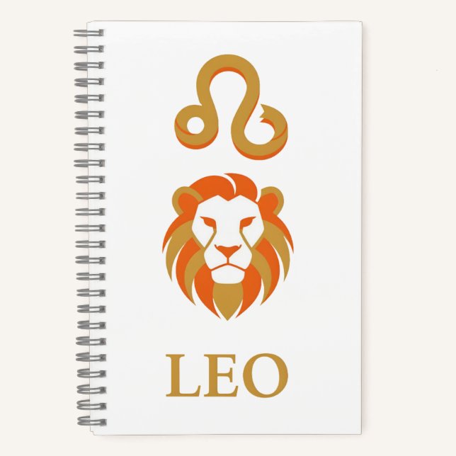 Löwe-Sternzeichen Regal Gold Minimalistisch Notizbuch (Vorderseite)
