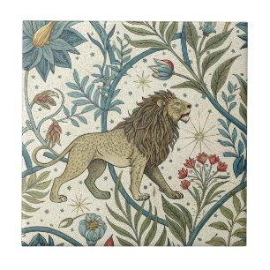 Löwe-Sternzeichen vintage elegante nahtlose Muster Fliese