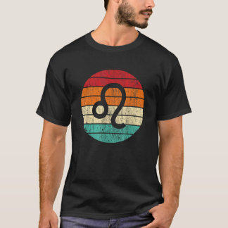 Löwe-Sternzeichen Vintage-Sonne-Kreis Distressed T T-Shirt