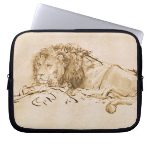 Löwe-Stillstehen (Feder auf Papier) Laptopschutzhülle
