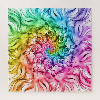 Löwe-Stolz-Mandala-Regenbogen-Strudel Puzzle