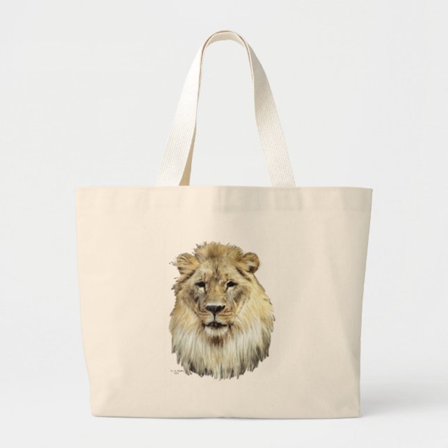 Löwe-Taschen-Tasche Jumbo Stoffbeutel (Vorne)