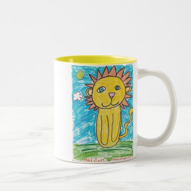 Löwe-Tasse Zweifarbige Tasse (Rechts)