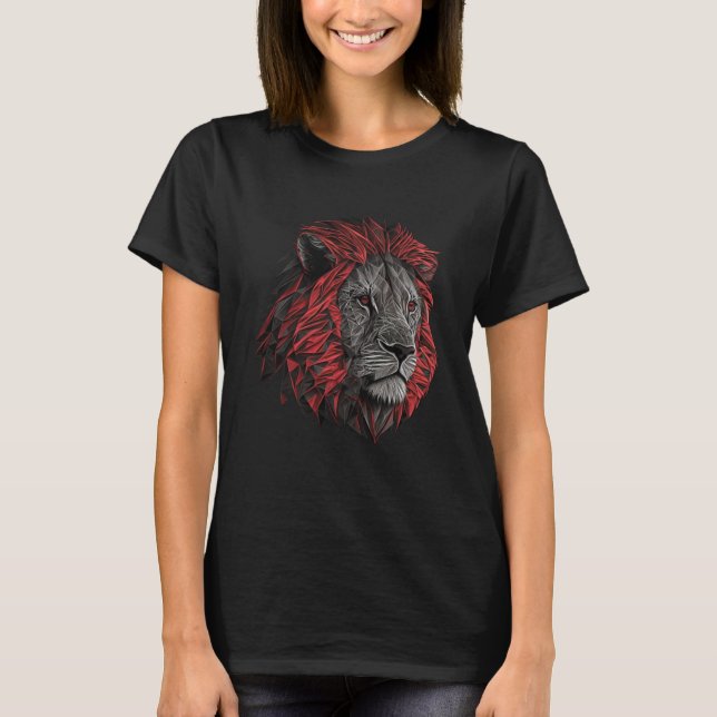 Löwe-Tier-Druck T-Shirt (Vorderseite)