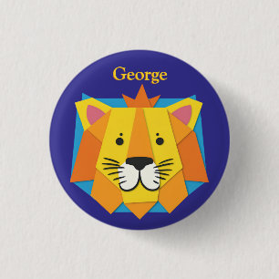 Löwe Tier Papercraft Effekt Süß Kinder Button
