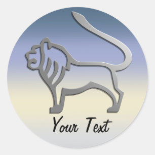 Löwe-Tierkreis-Löwe-Stern unterzeichnen herein Runder Aufkleber