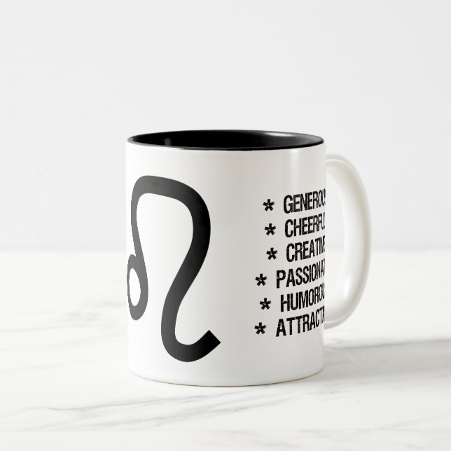 Löwe-Tierkreis-Zeichen ("der Löwe") Zweifarbige Tasse (VorderseiteRechts)