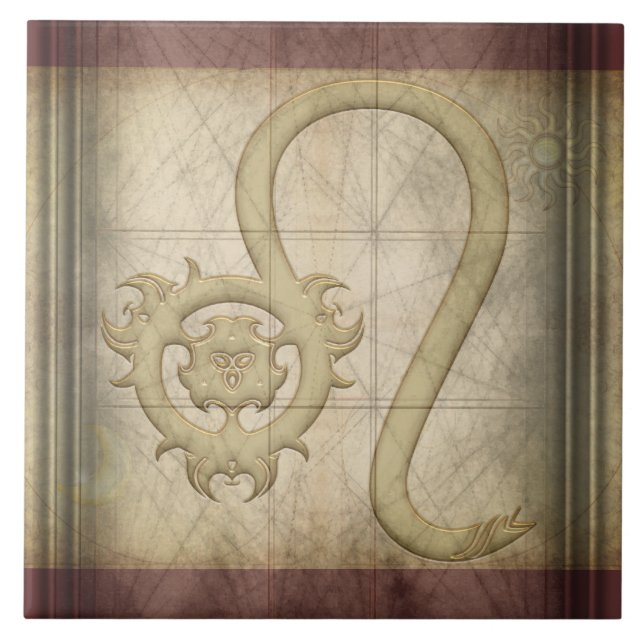 Löwe-Tierkreis-Zeichen Fliese (Vorderseite)