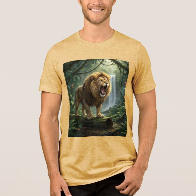 Löwe  Tri-Blend shirt (Vorderseite)