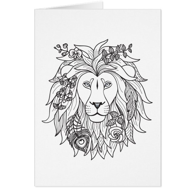 Löwe-und Blumen-Gekritzel (Vorne)